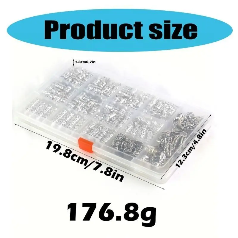 39BB Skeleton Claw Dreadlock Bead Hair Beads Loose Coil Hair Rings Hair Braiding