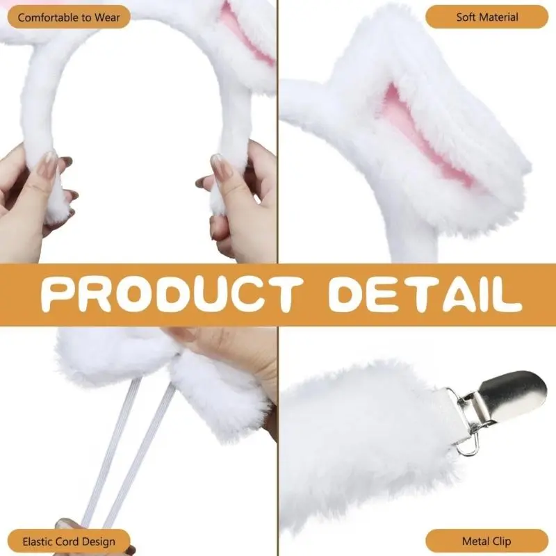 39BB Halloween Mouse Costume Accessories Mouse Ears Headband Tail Animal Dress Up Set