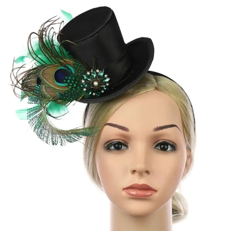 652F Elegant Fascinator Top Hat Pillbox Hat for Women Cocktail  Party Headwear Exquisite French Fascinator for Halloween