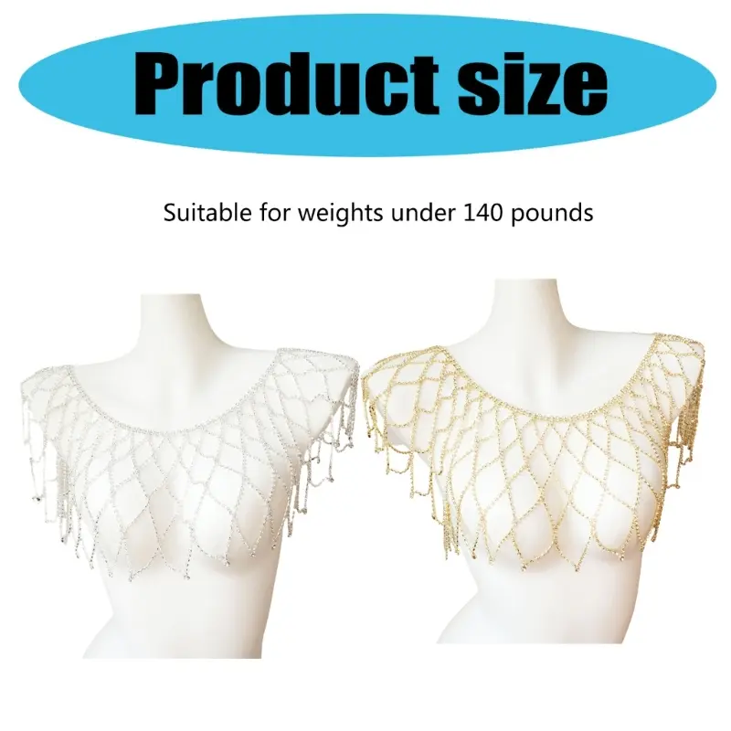 652F Hollowout Shoulder Wrap Rhinestones Shoulder Chain Decorative Jewelry For Female Night Event and Special Occasion