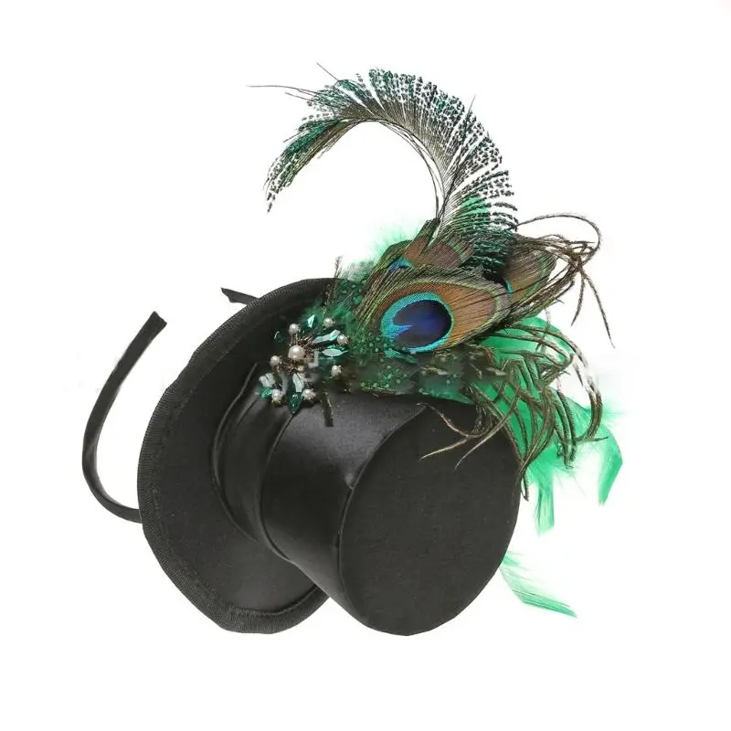 652F Elegant Fascinator Top Hat Pillbox Hat for Women Cocktail  Party Headwear Exquisite French Fascinator for Halloween