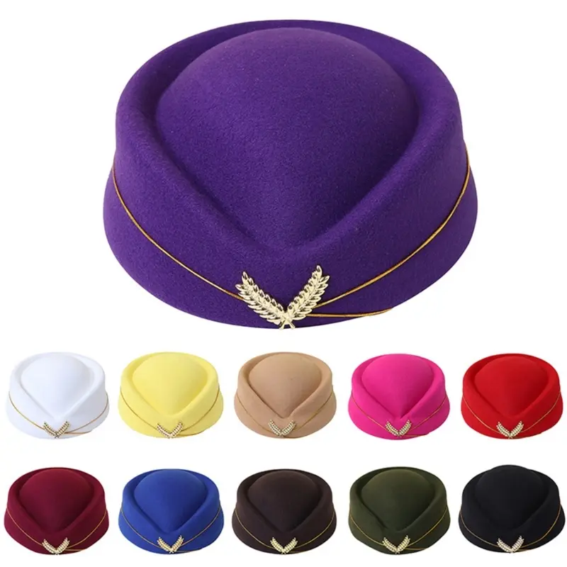 652F Stewardess Hat Hat Women Air Hostesses Hat Party Cosplay Formal Uniform Caps Accessory Party Hats Costume Accessory