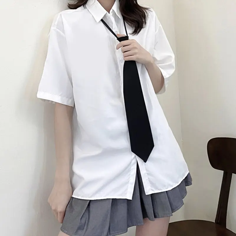652F Retro Solid Color Silky Narrow Necktie School Uniform Zipper Pre-Tied for Arrow