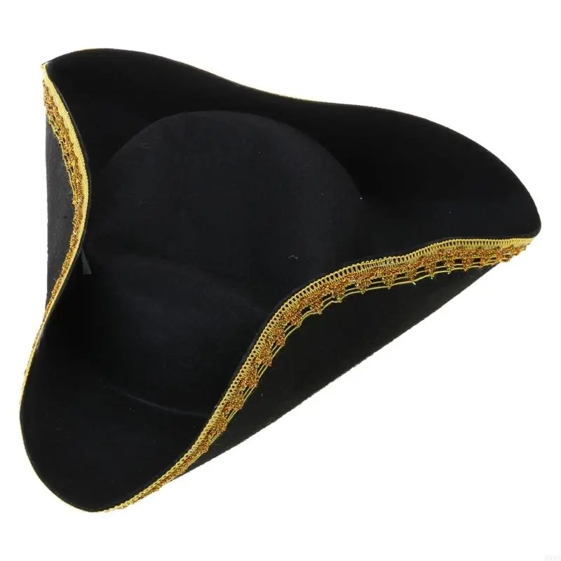 Pirate Hat for Adult Cosplay Party Costume Tricorne Hat Stage Shows Captain Hat for Halloween Role Play Headpiece