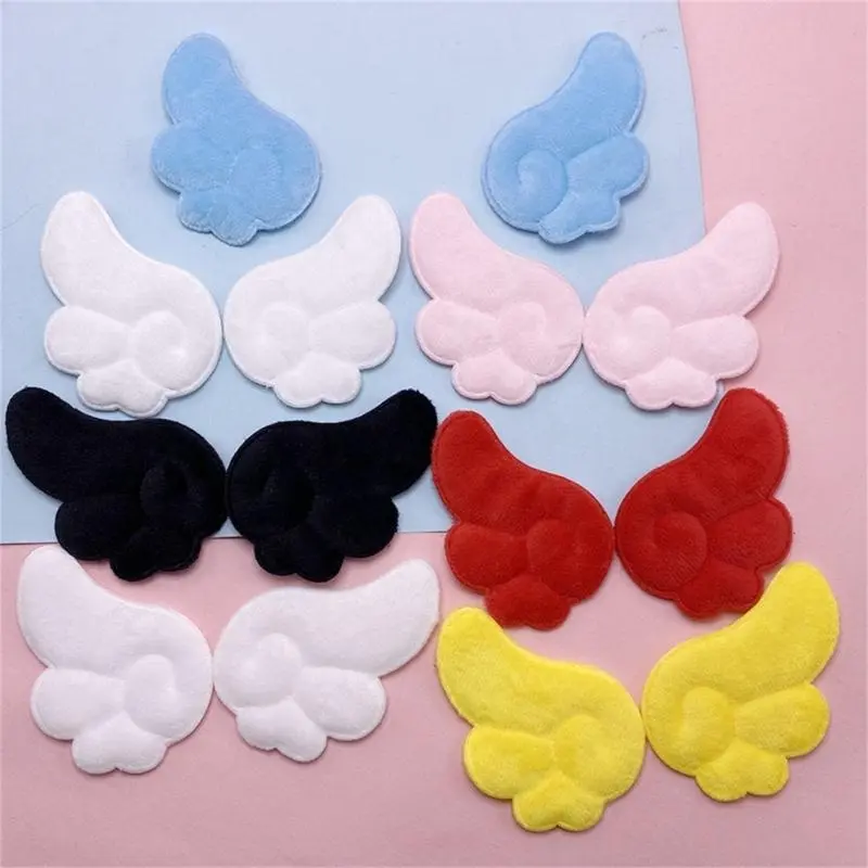 652F Crafts Furry Appliques Hairpin Handmade Plush Wing Appliques Hair Barrettes Trendy Decors for Hair Clip