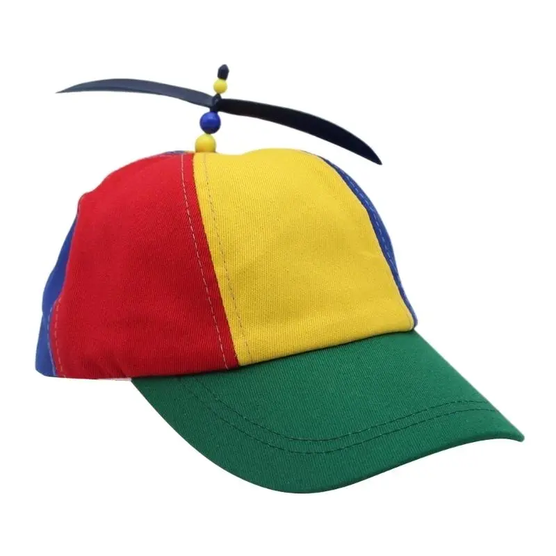 652F Adjustable Helicopter Hat Role Playing Baseball Hat Festival Propeller Hat for Children and Adults