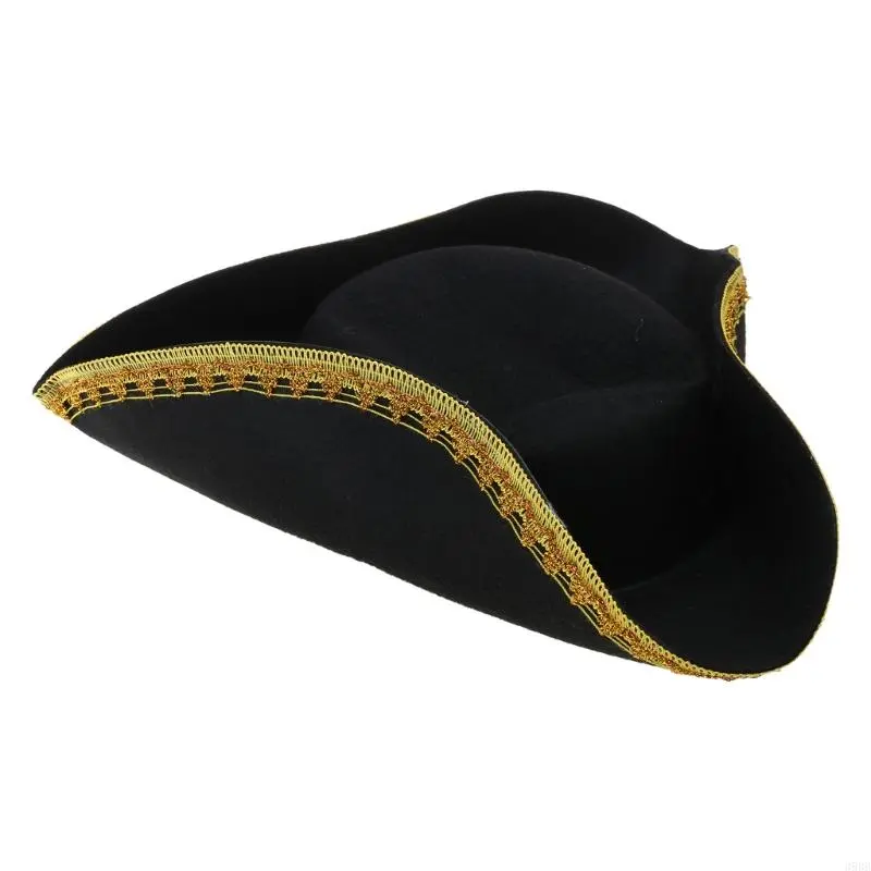 Pirate Hat for Adult Cosplay Party Costume Tricorne Hat Stage Shows Captain Hat for Halloween Role Play Headpiece