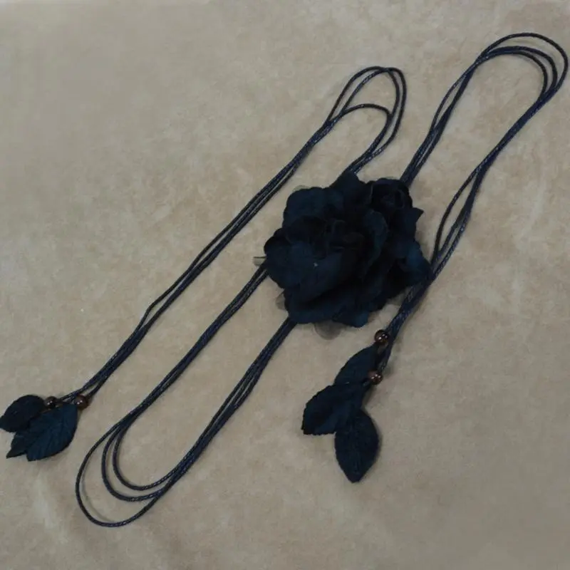 Ladies Bohemian Waist Belt Delicate Flower Decors Braided Belt Summer Dress Women Summer Seaside Waist Belt