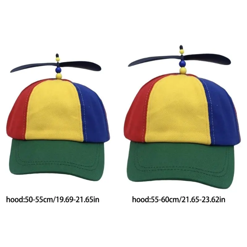 652F Adjustable Helicopter Hat Role Playing Baseball Hat Festival Propeller Hat for Children and Adults