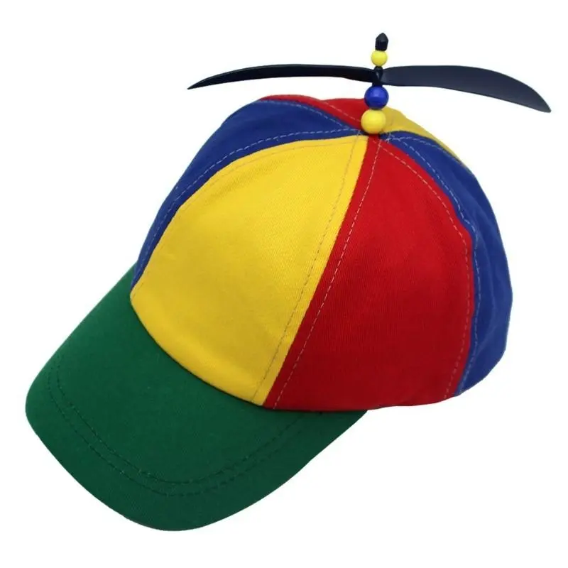 652F Adjustable Helicopter Hat Role Playing Baseball Hat Festival Propeller Hat for Children and Adults