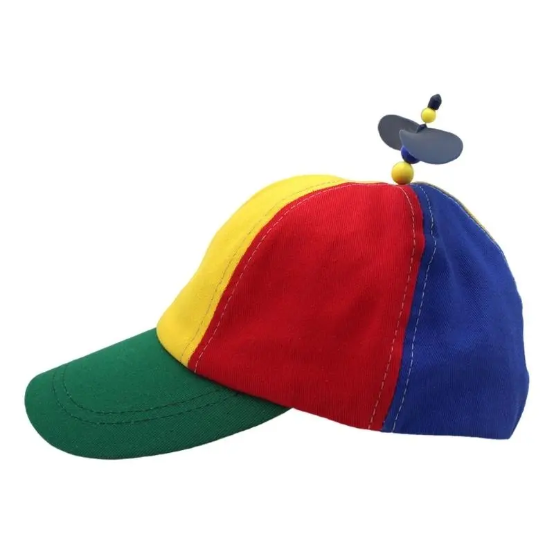 652F Adjustable Helicopter Hat Role Playing Baseball Hat Festival Propeller Hat for Children and Adults