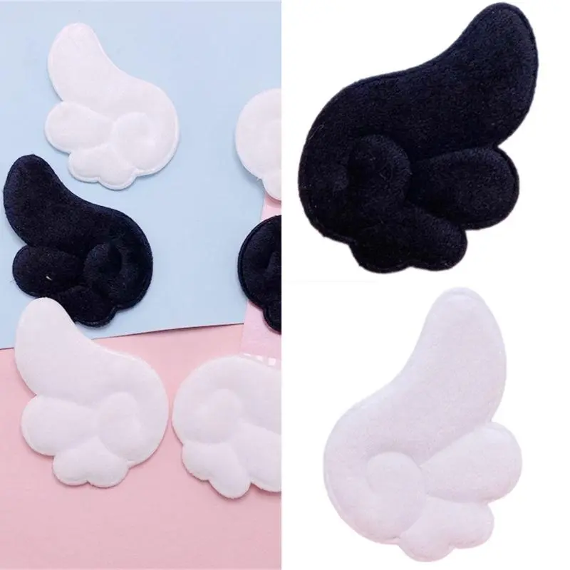 652F Crafts Furry Appliques Hairpin Handmade Plush Wing Appliques Hair Barrettes Trendy Decors for Hair Clip