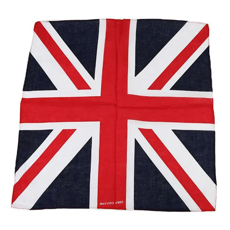 652F Union Jack Bandanas Novelty Classic Motorcycle Face Mask Square Scarf Headwear Handkerchief Cowboy Wraps for Men Women