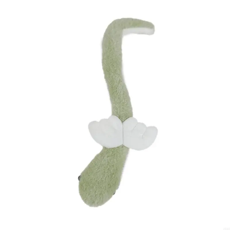 652F Stuffed Snake Toy Plush Green Bendable Figure Anime for Chinese New Year 2025 Spring Festival Photo Props