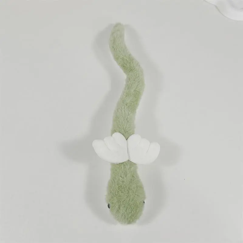 652F Stuffed Snake Toy Plush Green Bendable Figure Anime for Chinese New Year 2025 Spring Festival Photo Props