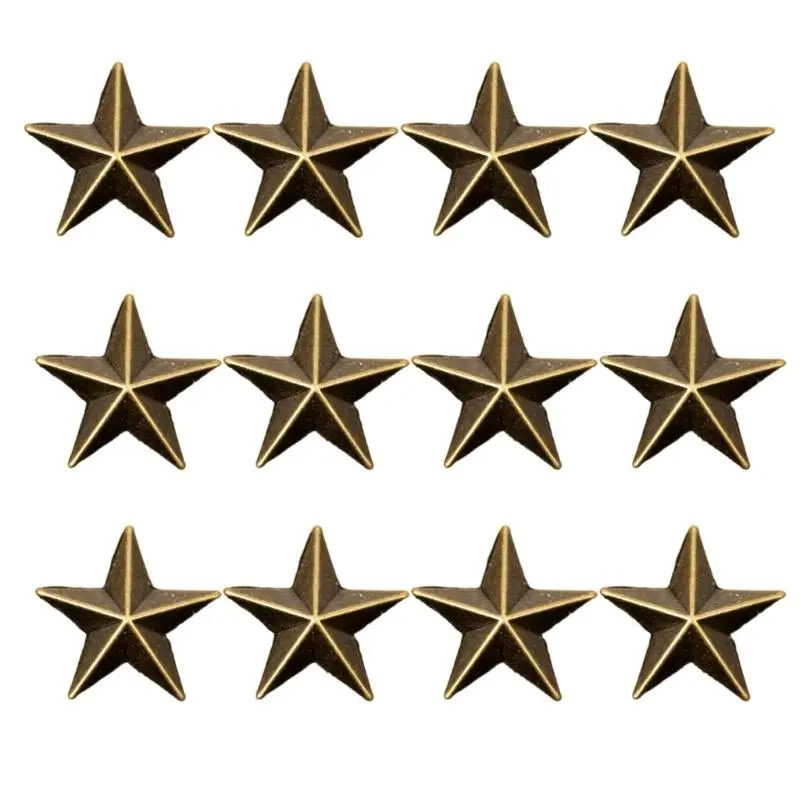 39BB 12pack Stylish Pentagrams Collar Studs Men's Advanced Brooches Fashion Brooch