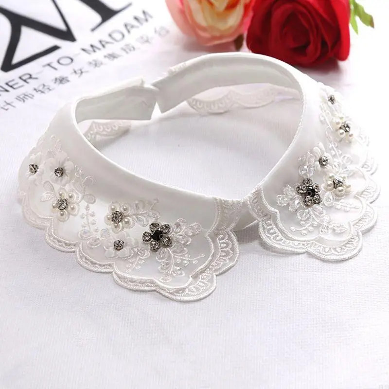39BB Beaded Collar Necklace Detachable Collar Neckline False Collar Necklace For Women Choker Collar Necklace  Collar