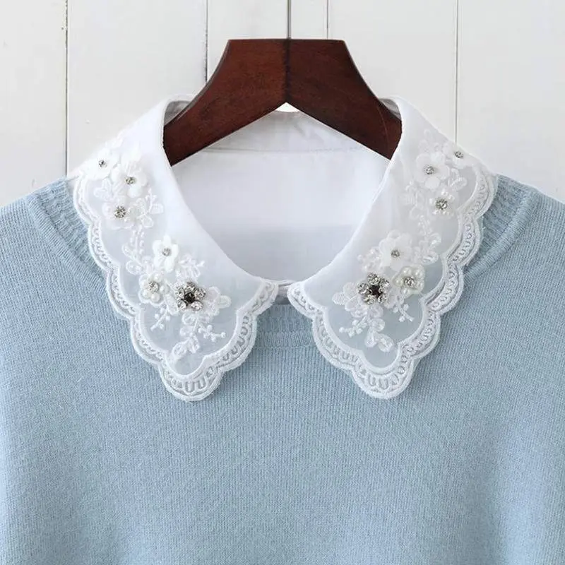 39BB Beaded Collar Necklace Detachable Collar Neckline False Collar Necklace For Women Choker Collar Necklace  Collar