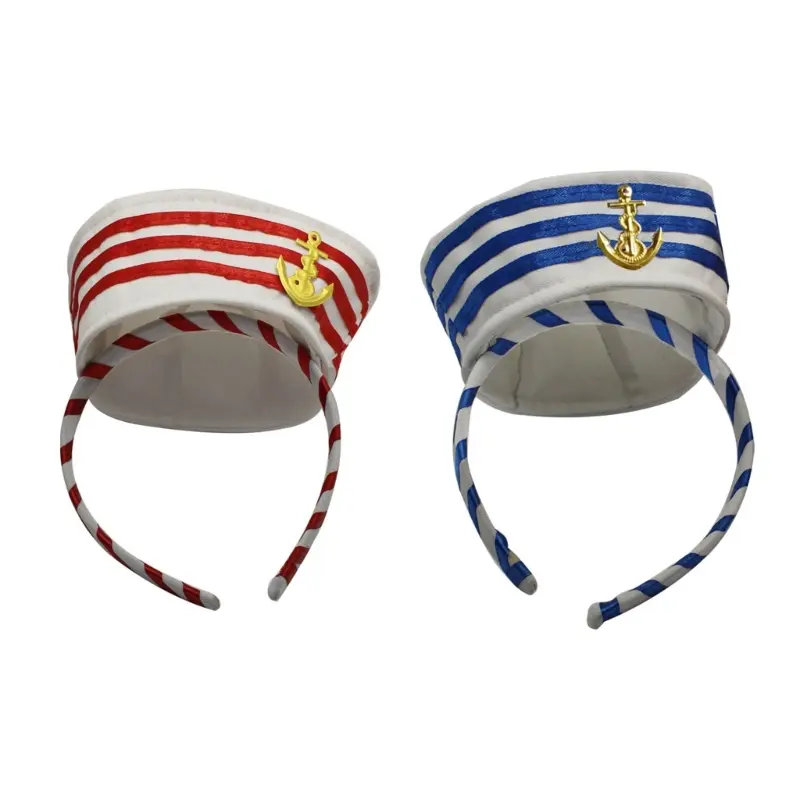 652F for Creative Hair Band Women Students Halloween Cosplay Hairband Sailor Yacht Hat Shape Headbands Delicate Hair Hoop