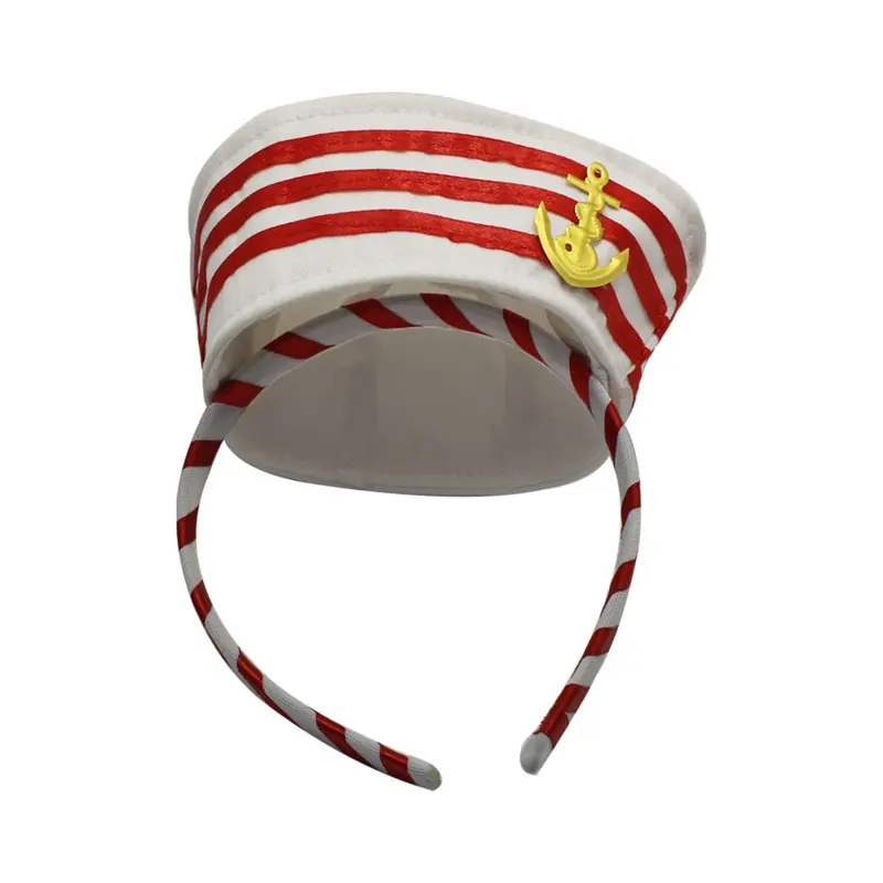 652F for Creative Hair Band Women Students Halloween Cosplay Hairband Sailor Yacht Hat Shape Headbands Delicate Hair Hoop