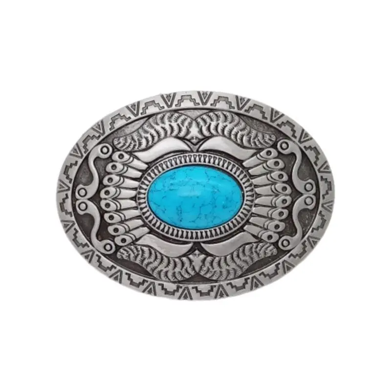 652F Vintage Carved Floral Pattern Belt Buckle Replacing Component Easy to Use Heavy Rock Belt Buckle Replacements for Adult
