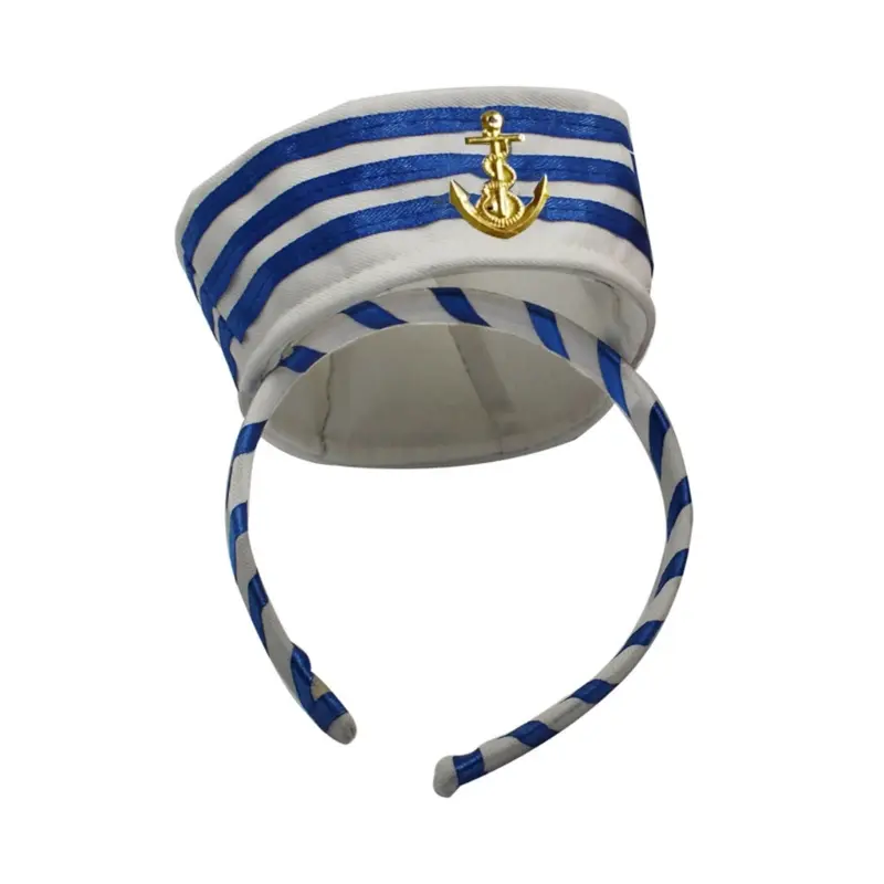 652F for Creative Hair Band Women Students Halloween Cosplay Hairband Sailor Yacht Hat Shape Headbands Delicate Hair Hoop