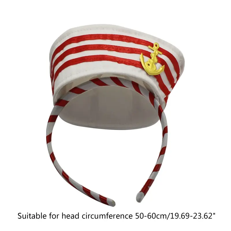 652F for Creative Hair Band Women Students Halloween Cosplay Hairband Sailor Yacht Hat Shape Headbands Delicate Hair Hoop