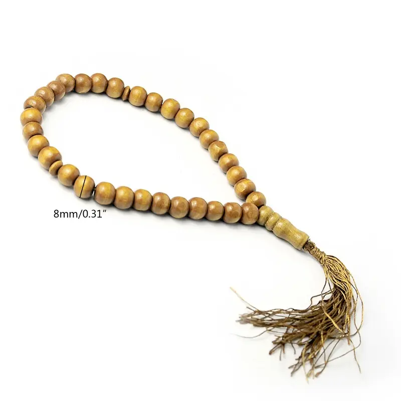 652F Prayer Beads 8mm Muslim Prayer Beads Tasbeeh Prayer Beads Islam Counter 33 Finger Beads Muslim Rosary Religious Jewelry