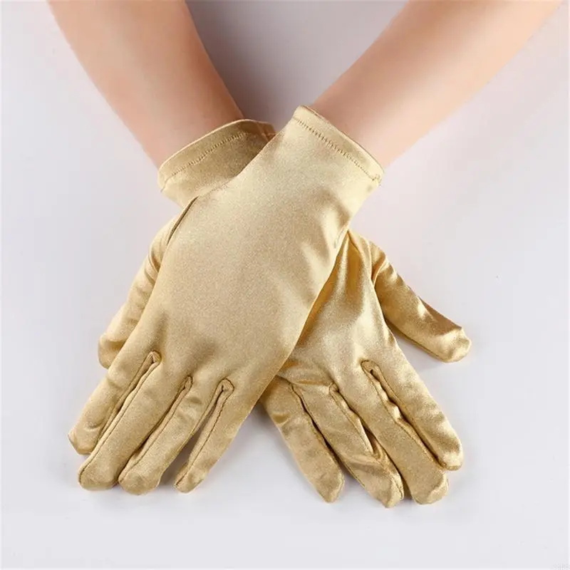 Short Short Gloves for Women Formal Occasion Gloves Ceremonial Wrist Length Gloves Evening  Danceparty Dress Up Gloves