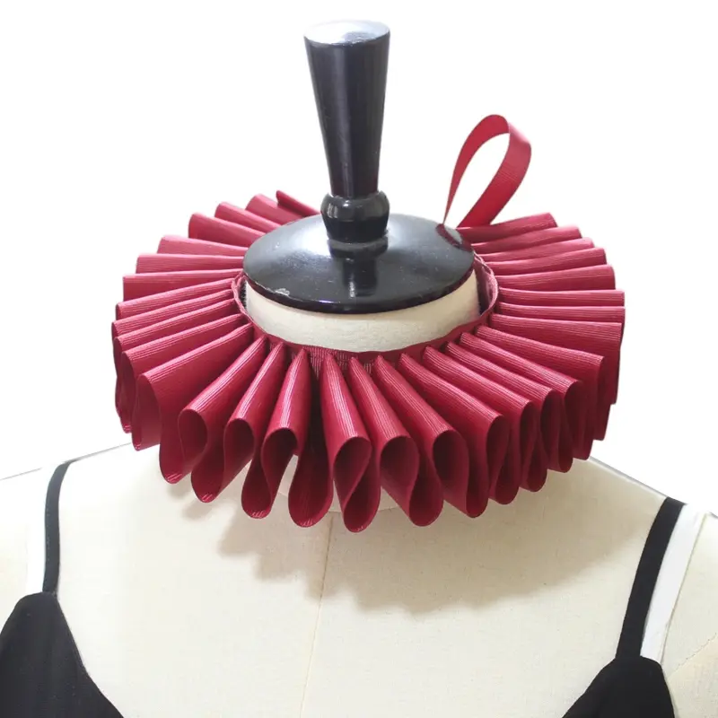 Renaissance Neck Ruffled Collar Cape Retro Webbing Clown Cosplay Layered Choker Necklace Wrap Scarf Victorian Costume