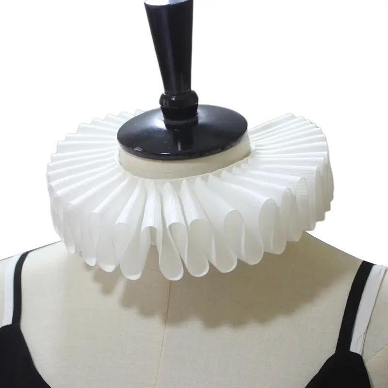Renaissance Neck Ruffled Collar Cape Retro Webbing Clown Cosplay Layered Choker Necklace Wrap Scarf Victorian Costume