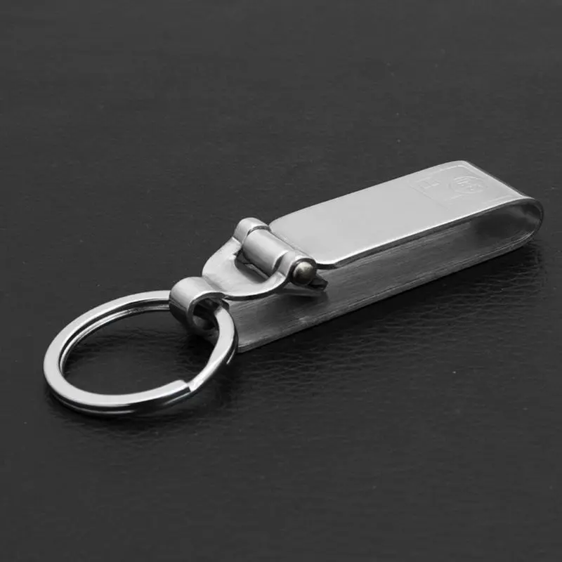 652F Security Clip-on Belt for Key Holder with Detachable Keyring Multitools Stainless Steel Key-Clip Anti-Lost for Home Offi
