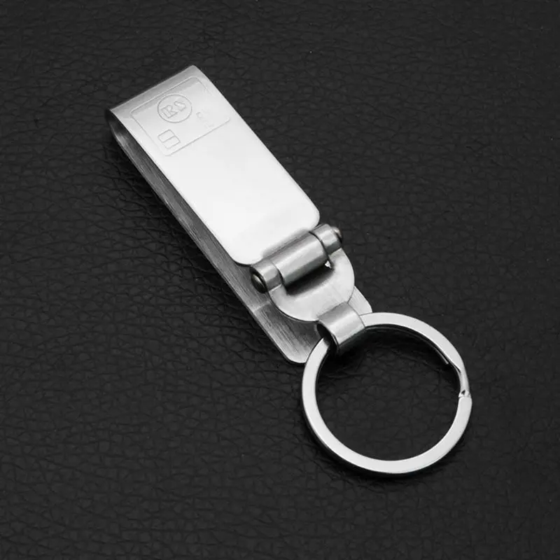 652F Security Clip-on Belt for Key Holder with Detachable Keyring Multitools Stainless Steel Key-Clip Anti-Lost for Home Offi