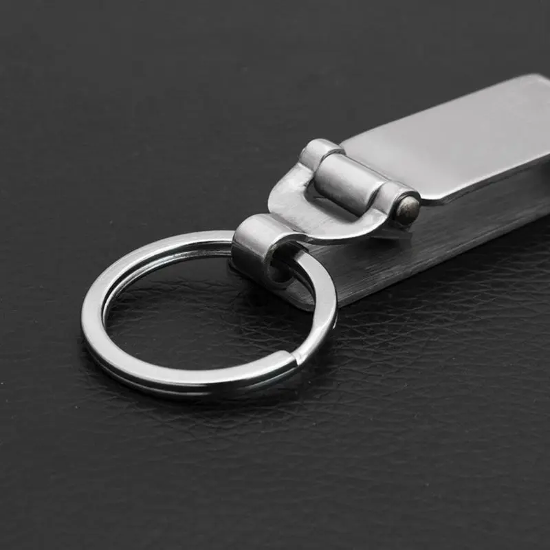 652F Security Clip-on Belt for Key Holder with Detachable Keyring Multitools Stainless Steel Key-Clip Anti-Lost for Home Offi