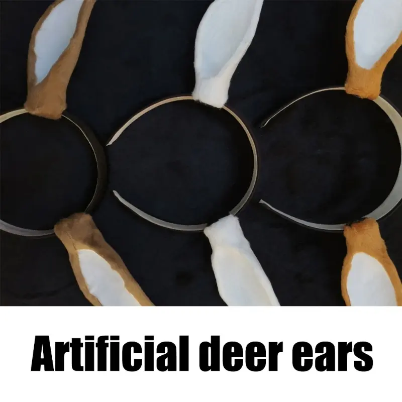 652F Handmade Hairhoop Making Supply Plush Deer Ear for Crafting Headband Decors Costume Hairband Making Kits Craft Ornament