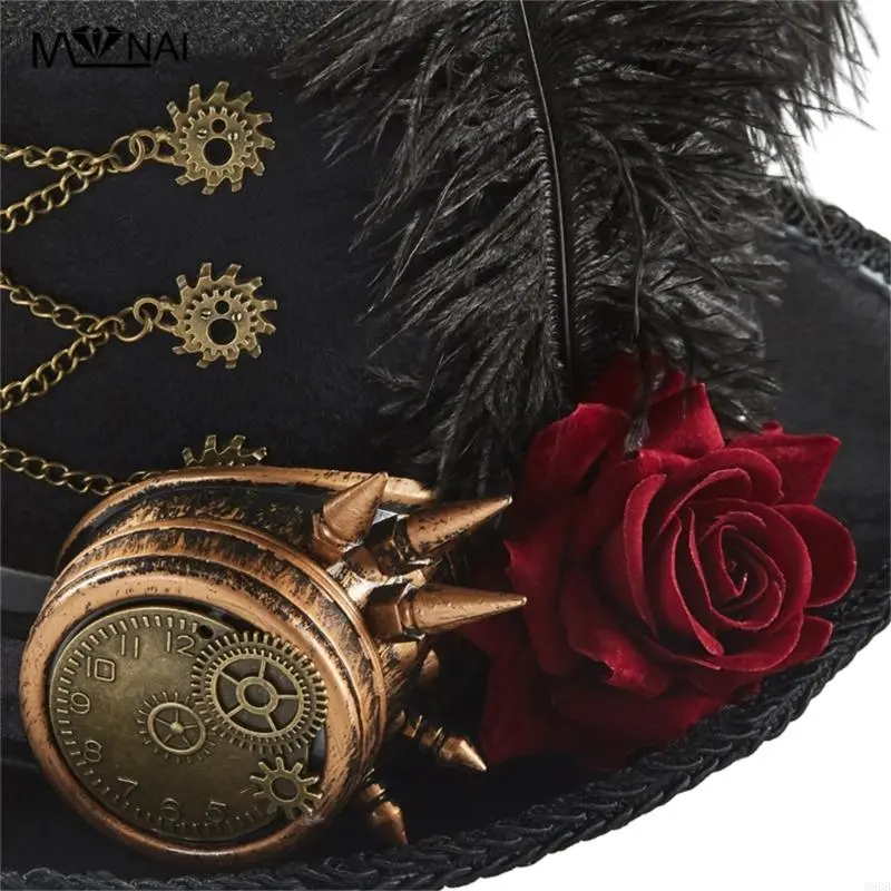652F Steampunk Top Hat With Goggles Steampunk Hat Steampunk Time Hat Steampunk Accessories Steampunk Bowler Hat