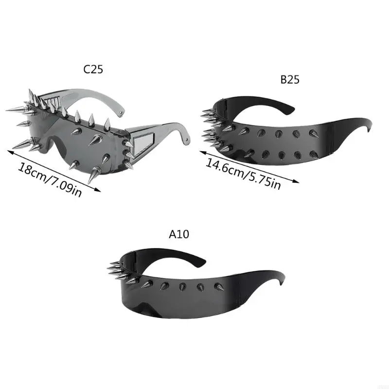 652F Mens Eyewear Cosplays Costumes Glasses Gothic Glasses Punk Glasses Cyber Goggles Novelty Sunglasses Steampunk Goggles