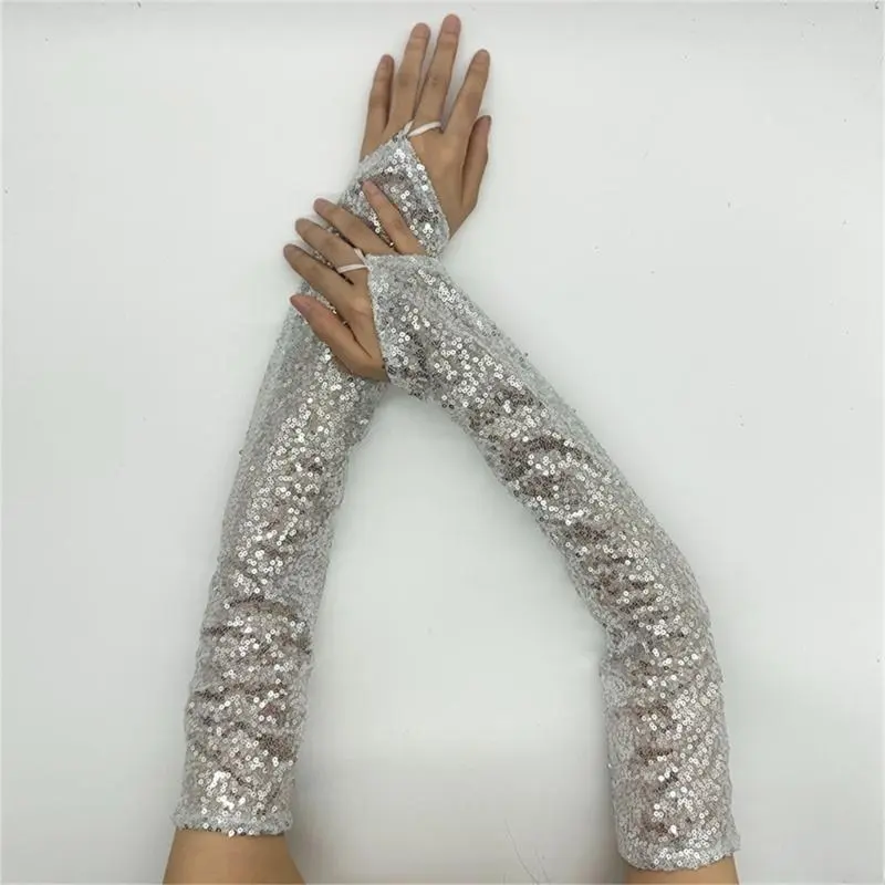 652F 2pcs Outdoor Sports Gloves Cycling Safety Mittens Windproof Warm Sequined Gloves for Wrist and Forearm
