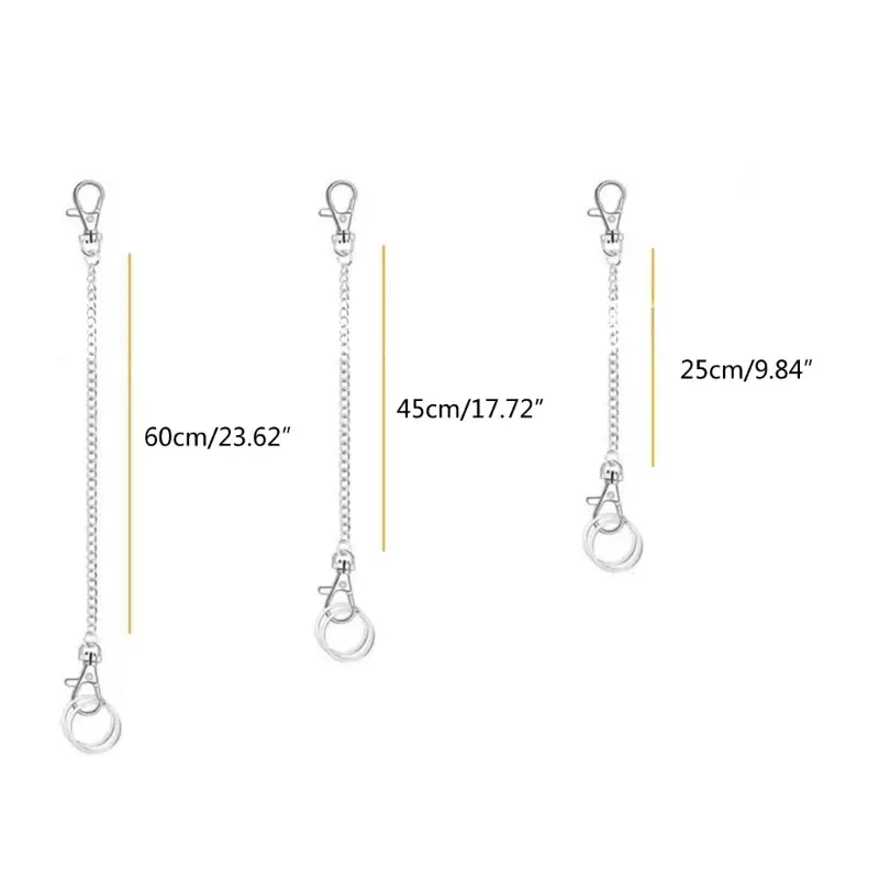 652F Both Ends Lobster Buckle Chain Belt Wallet Chain Pants Chain Pocket Chain with Keyring for Pants Belt Jeans Wallet-Key