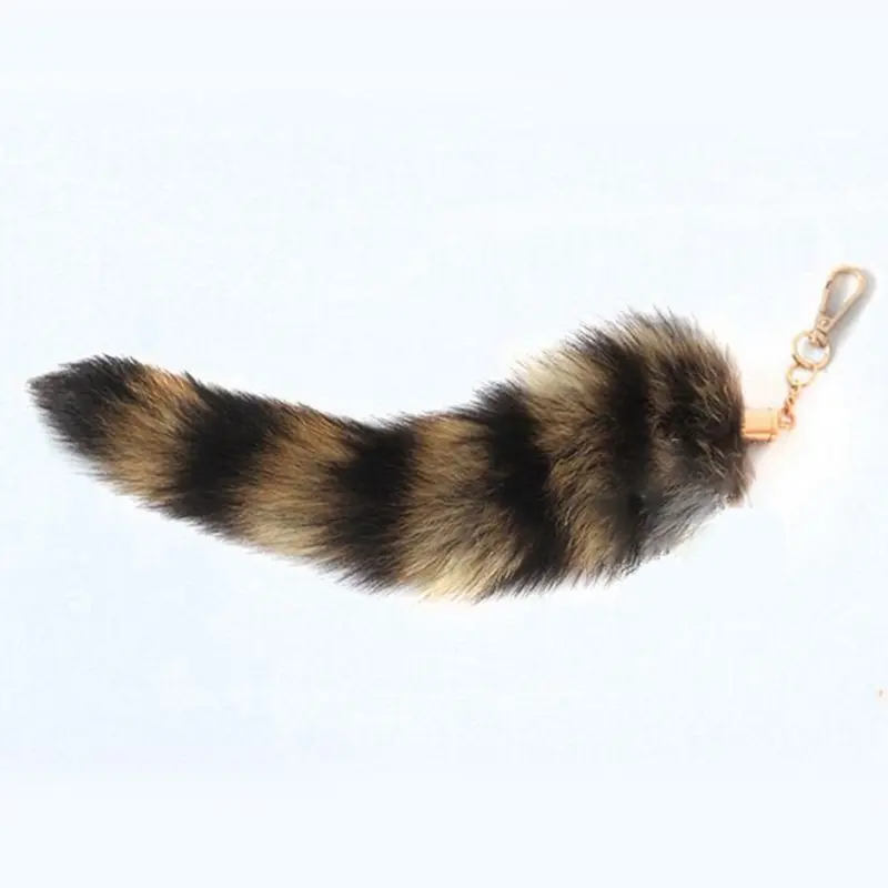 39BB Fluffy Fox-Tail Keychain Unisex Plush-Fluffy Keychain Keyring for Kids Birthday Party Supply Favor Christmas Festival