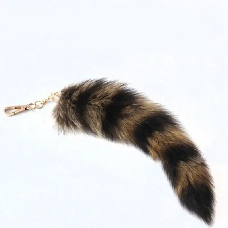 39BB Fluffy Fox-Tail Keychain Unisex Plush-Fluffy Keychain Keyring for Kids Birthday Party Supply Favor Christmas Festival