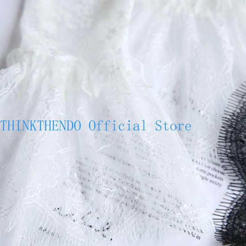 39BB Women Lace Gloves with Short Tassels Fingerless for Driving Wedding Prom Gloves