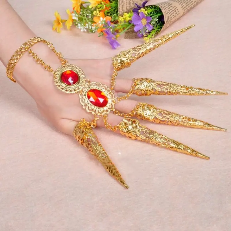 652F 1pc Women's Girl's Belly Dance Dancing Finger Indian Thai Finger Golden Jewelry