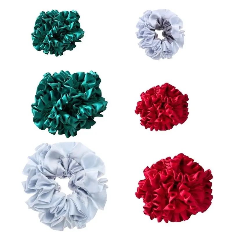 652F Hair Tie Flower Ribbon Hair Rope Flower Ruched Scrunchies Princess Ribbon Tie Princess Scrunchies Hair Tie