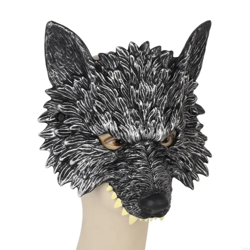 39BB 2/3Pcs Wolf Costume Set Wolf Tail Wolf Mask Gloves Set Halloween Christmas Fancy Party Costume Toys Animal Cosplay Props