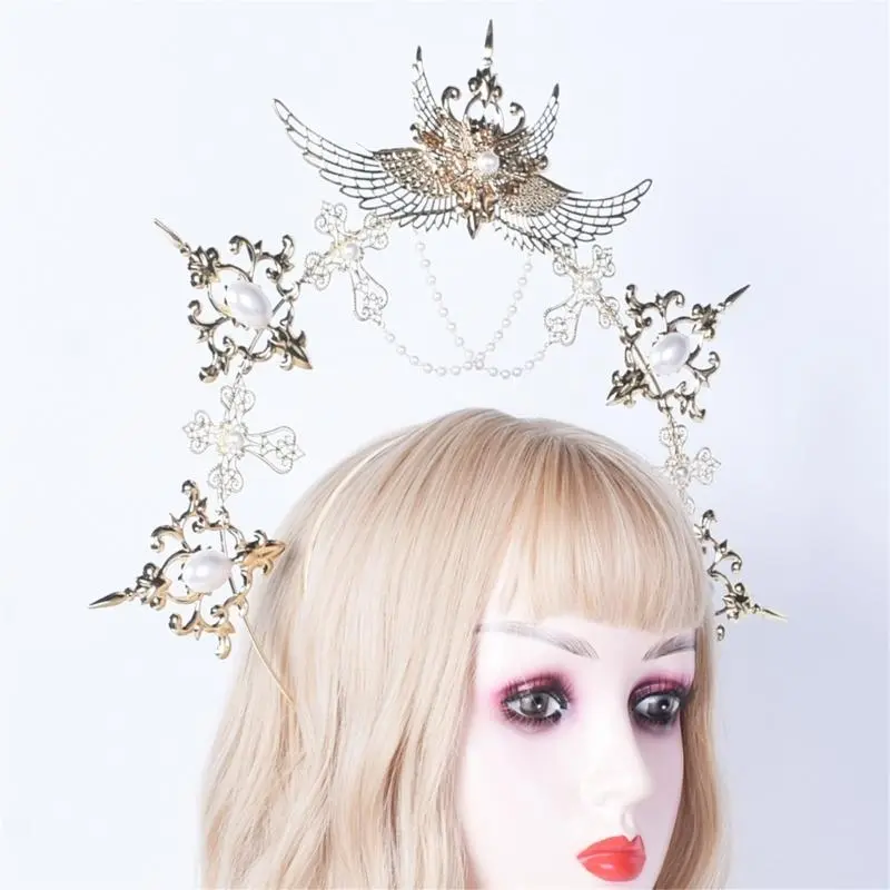 652F Headpiece Women's Fashion Headbands Flaring Alloys Bridal Hairband for Bridal & Party Elegances