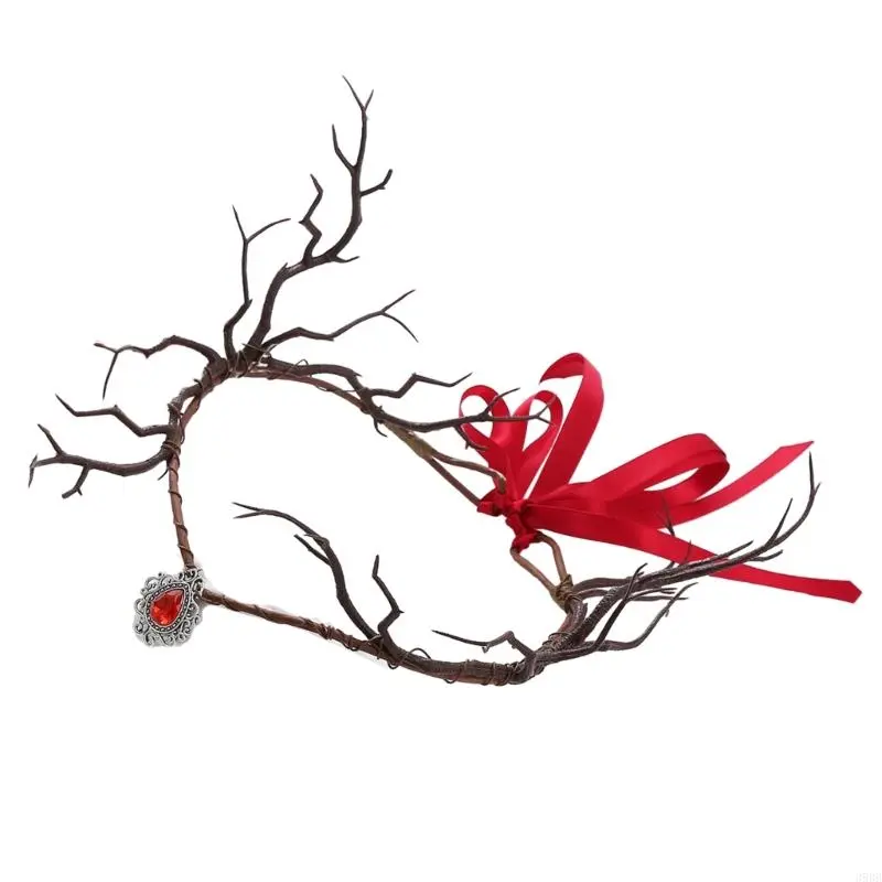 39BB Ladies Christmas Halloween Branch Headband for Women Festival Branch Headband Jewelry Headpiece for Taking Photo Props