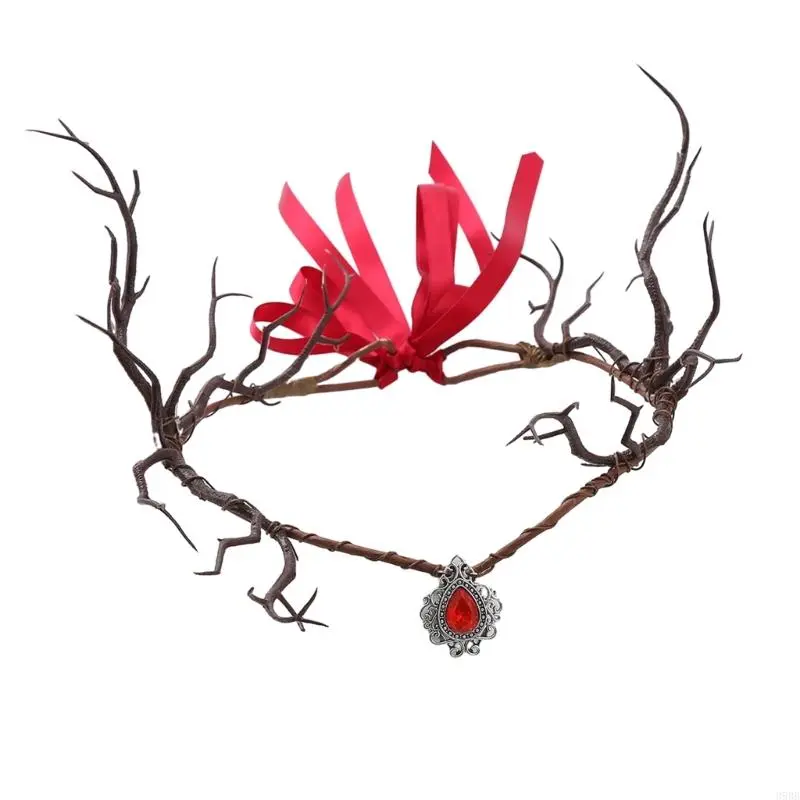 39BB Ladies Christmas Halloween Branch Headband for Women Festival Branch Headband Jewelry Headpiece for Taking Photo Props
