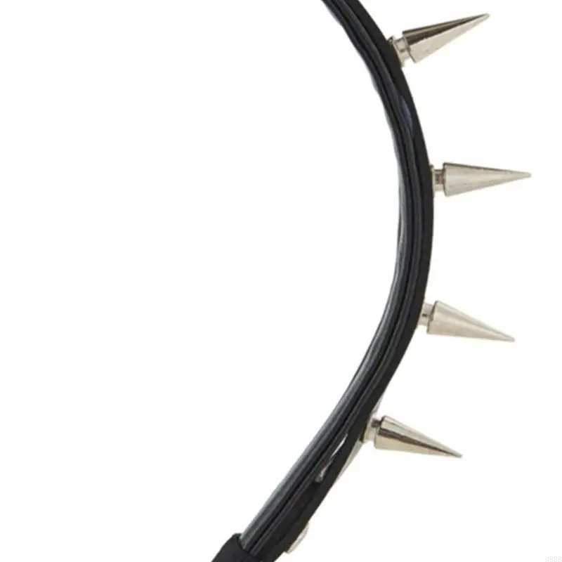 Spiked Headband Gothic Tiaras Rivet Headband Rock Headband For Men Punk Headband Steampunk Leather Spiked Headpiece