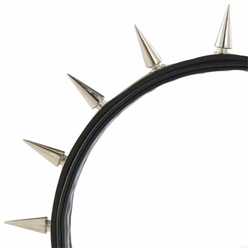 Spiked Headband Gothic Tiaras Rivet Headband Rock Headband For Men Punk Headband Steampunk Leather Spiked Headpiece